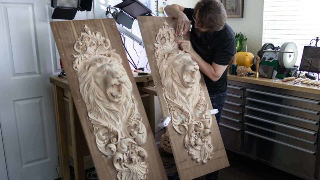 Learn how to carve Lion Head in Wood. Wood Carving School | wood carving lion | wood carving, Woodcarving, Hashemi Flowers, Foliage carving, carving leaves in wood, wood carving leaf patterns, carving leaves in wood, flower carving, carving flowers, wood carving flower patterns, wooden carved flowers, hand carved flowers, floral carving designs, Floral carving, hand carved flowers, hand carved wooden flowers, learn to carve flowers, learn to carve flowers in wood, How to carve basic flower,