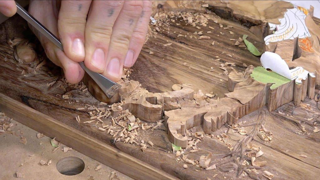 Real Gopher wood - Acacia- Olive Wood Woodcarving. How to Carve Box for a Bible with a Lily Flower