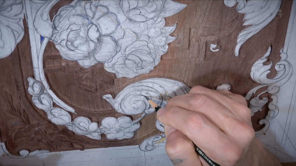 From Designing to Carving - Learn To Carve Late 18th Century Style Furniture Panel - Woodcarving School Online with Alexander Grabovetskiy. @grabovetkiy #woodcarving #woodworking Woodcarving Video Workshops. Woodcarving Lessons. Wood Carving Virtual Apprenticeship. Classical Woodcarving Courses online. Low relief Carving for furniture, also known as Flemish or Liège style was very popular from the 16th to 19th century in Belgium-Franch culture. It also migrated to England and was incorporated by Great Furniture makers such as Thomas Chippendale. In this Class we will discover the beauty and beauty and richness of low relief carving. We will learn Design approach to Low relief. - How to make it look very 3d even if it only 1/8” (3mm) deep We will learn The Law of Space. - How to emphasize parts of a Design - "The Big Idea" position in Space The Law of Main Movement - How to be "on the same page" with the Human Brain. Baroque diagonal vs Sinister diagonal in Artistic Design. The Law of Armature- How to Structure overall Design and be “Kosher” (clean) in it. The Law of Golden Ratio - How to implement Fibonacci Sequence - the Art Secret for Pleasing Human eye The Law of Arabesque - How to implement Natural Flowing Movements in Design The Law of Rhythm in Design. How to apply what is known to the Music world to Design for Wood Carving. Carving process of Low relief. - Special Techniques of Low Relief Carving… Yes, it is much different from normal woodcarving. Sharpening Wood Carving Tools- How to sharpen Your Tools without wasting valuable time. By the Way. Low relief carving is not limited to furniture and cabinetmaking world. There is no limit of what You can do with this style of wood carving.
