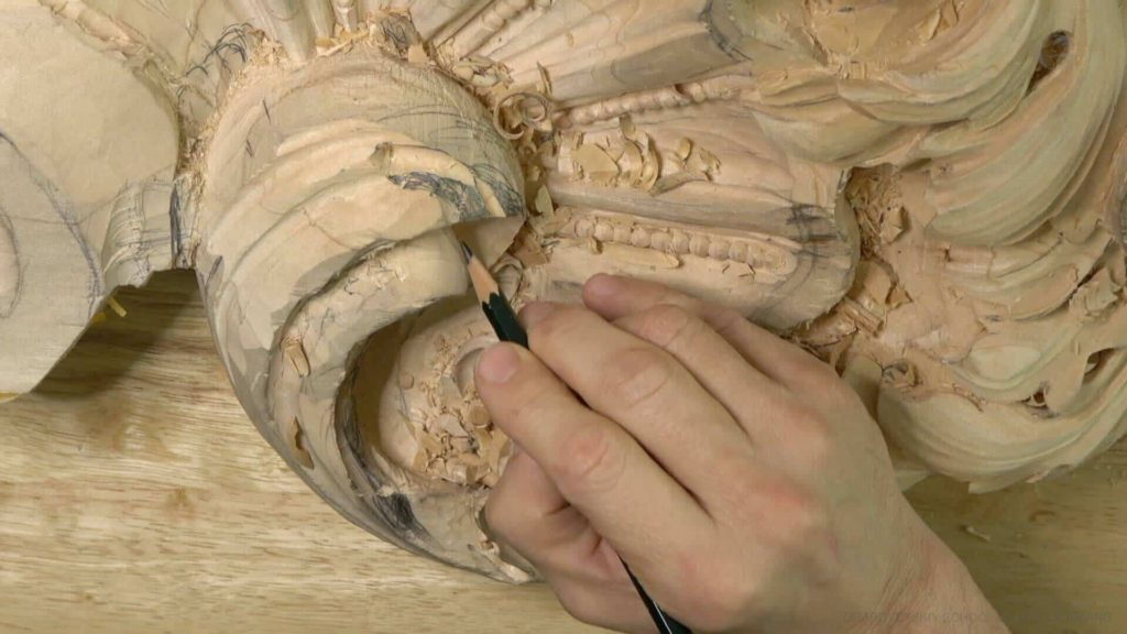 Wood Carving Course online - Carving Authentic Venice 15th Century room. It is all about being authentic to the original 15th-century wood carving. wood carving course wood carving courses decoy carving classes woodworking school cabinet making school wood carving supplies wood carving class wood carving school wood carving schools wood carving courses for beginners wood carving videos free wood carving lessons near me wood carving classes online wood carving schools wood carving workshops wood carving programs wood carving online shop Woodcarving, Wood Carving, Woodcarving School, School of Woodcarving, School of Wood Carving wood carving course wood carving courses decoy carving classes woodworking school cabinet making school wood carving supplies wood carving class wood carving school wood carving schools wood carving courses for beginners wood carving videos free wood carving lessons near me wood carving classes online wood carving schools wood carving workshops wood carving programs wood carving online shop https://www.instagram.com/woodcarvergrabovetskiy/ Design for Wood Carving is not the same as for Fine art or even Sculpture. Fine art is 2D World vs Sculpture and Wood carving is 3D world. Wood Carving is also a type of Sculpture. But if You compare a Clay Modeling and Wood Carving. Modeling clay is the art of ADDING ON and Wood Carving is an Art of DEDUCTION. And art of deduction is a little more complicating. You can deduct with Your Carving tool just a 1/16” too much and Your work is "gone with the wind”. To Design for wood carving We need to Think a little different. And the same questions should be always in our heads- What tools do I have and how I will carve what I am designing? How deep can my tool travel inside of my piece of wood and how it will turn. Design for Wood Carving is a science and it is based on a laws. During this Class we will discover some of the laws or Principles and answer a really important Design questions. The Law of Space. - How to emphasize parts of a Design - "The Big Idea" position in Space The Law of Main Movement - How to be "on the same page" with Human Brain. Baroque diagonal vs Sinister diagonal in Artistic Design. The Law of Armature- How to Structure over all Design and be “Kosher” (clean) in it. The Law of Golden Ratio - How to implement Fibonacci Sequence - the Art Secret for Pleasing Human eye The Law of Arabesque - How to implement Natural Flowing Movements in Design The Law of Rhythm in Design. How to apply what is known to Music world to Design for Wood Carving. Wood Carving Lessons Best Wood Carver in the World Wood Carving Master Classes Wood Carving Courses