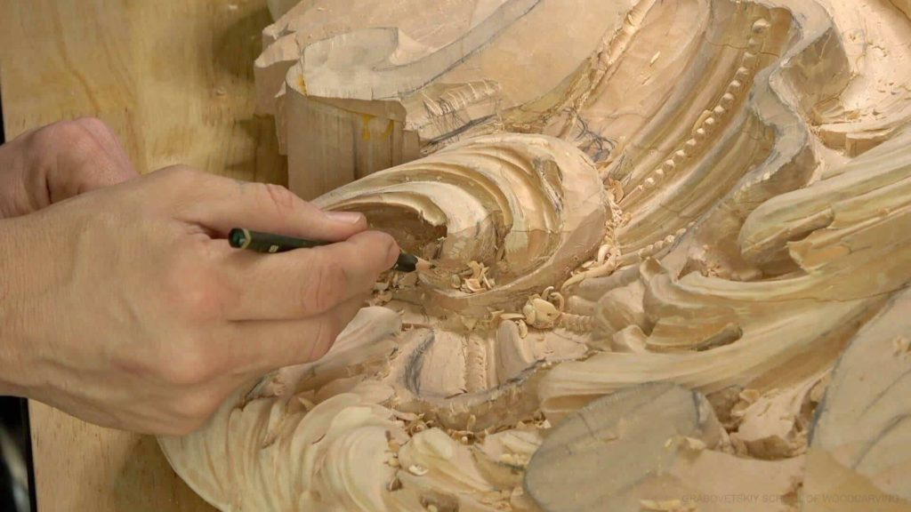 Wood Carving Course online - Carving Authentic Venice 15th Century room. It is all about being authentic to the original 15th-century wood carving. wood carving course wood carving courses decoy carving classes woodworking school cabinet making school wood carving supplies wood carving class wood carving school wood carving schools wood carving courses for beginners wood carving videos free wood carving lessons near me wood carving classes online wood carving schools wood carving workshops wood carving programs wood carving online shop Woodcarving, Wood Carving, Woodcarving School, School of Woodcarving, School of Wood Carving wood carving course wood carving courses decoy carving classes woodworking school cabinet making school wood carving supplies wood carving class wood carving school wood carving schools wood carving courses for beginners wood carving videos free wood carving lessons near me wood carving classes online wood carving schools wood carving workshops wood carving programs wood carving online shop https://www.instagram.com/woodcarvergrabovetskiy/ Design for Wood Carving is not the same as for Fine art or even Sculpture. Fine art is 2D World vs Sculpture and Wood carving is 3D world. Wood Carving is also a type of Sculpture. But if You compare a Clay Modeling and Wood Carving. Modeling clay is the art of ADDING ON and Wood Carving is an Art of DEDUCTION. And art of deduction is a little more complicating. You can deduct with Your Carving tool just a 1/16” too much and Your work is "gone with the wind”. To Design for wood carving We need to Think a little different. And the same questions should be always in our heads- What tools do I have and how I will carve what I am designing? How deep can my tool travel inside of my piece of wood and how it will turn. Design for Wood Carving is a science and it is based on a laws. During this Class we will discover some of the laws or Principles and answer a really important Design questions. The Law of Space. - How to emphasize parts of a Design - "The Big Idea" position in Space The Law of Main Movement - How to be "on the same page" with Human Brain. Baroque diagonal vs Sinister diagonal in Artistic Design. The Law of Armature- How to Structure over all Design and be “Kosher” (clean) in it. The Law of Golden Ratio - How to implement Fibonacci Sequence - the Art Secret for Pleasing Human eye The Law of Arabesque - How to implement Natural Flowing Movements in Design The Law of Rhythm in Design. How to apply what is known to Music world to Design for Wood Carving. Wood Carving Lessons Best Wood Carver in the World Wood Carving Master Classes Wood Carving Courses