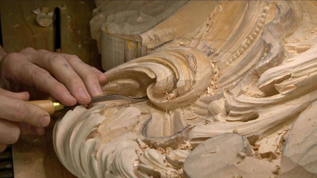 Wood Carving Course online - Carving Authentic Venice 15th Century room. It is all about being authentic to the original 15th-century wood carving. wood carving course wood carving courses decoy carving classes woodworking school cabinet making school wood carving supplies wood carving class wood carving school wood carving schools wood carving courses for beginners wood carving videos free wood carving lessons near me wood carving classes online wood carving schools wood carving workshops wood carving programs wood carving online shop Woodcarving, Wood Carving, Woodcarving School, School of Woodcarving, School of Wood Carving wood carving course wood carving courses decoy carving classes woodworking school cabinet making school wood carving supplies wood carving class wood carving school wood carving schools wood carving courses for beginners wood carving videos free wood carving lessons near me wood carving classes online wood carving schools wood carving workshops wood carving programs wood carving online shop https://www.instagram.com/woodcarvergrabovetskiy/ Design for Wood Carving is not the same as for Fine art or even Sculpture. Fine art is 2D World vs Sculpture and Wood carving is 3D world. Wood Carving is also a type of Sculpture. But if You compare a Clay Modeling and Wood Carving. Modeling clay is the art of ADDING ON and Wood Carving is an Art of DEDUCTION. And art of deduction is a little more complicating. You can deduct with Your Carving tool just a 1/16” too much and Your work is "gone with the wind”. To Design for wood carving We need to Think a little different. And the same questions should be always in our heads- What tools do I have and how I will carve what I am designing? How deep can my tool travel inside of my piece of wood and how it will turn. Design for Wood Carving is a science and it is based on a laws. During this Class we will discover some of the laws or Principles and answer a really important Design questions. The Law of Space. - How to emphasize parts of a Design - "The Big Idea" position in Space The Law of Main Movement - How to be "on the same page" with Human Brain. Baroque diagonal vs Sinister diagonal in Artistic Design. The Law of Armature- How to Structure over all Design and be “Kosher” (clean) in it. The Law of Golden Ratio - How to implement Fibonacci Sequence - the Art Secret for Pleasing Human eye The Law of Arabesque - How to implement Natural Flowing Movements in Design The Law of Rhythm in Design. How to apply what is known to Music world to Design for Wood Carving. Wood Carving Lessons Best Wood Carver in the World Wood Carving Master Classes Wood Carving Courses