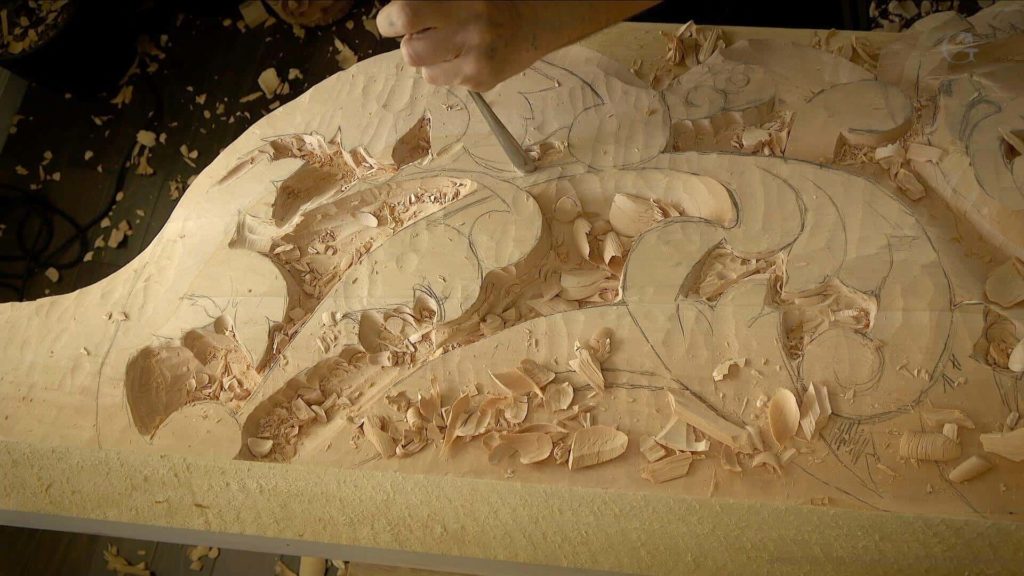In this woodcarving lesson video, Alexander Grabovetskiy reveals the beauty of Baroque style wood carving in Venetian overhead room sections, while sharing his expertise in traditional, classical wood carving techniques. Wood Carving Course online - Carving Authentic Venice 15th Century room. It is all about being authentic to the original 15th-century wood carving. wood carving course wood carving courses decoy carving classes woodworking school cabinet making school wood carving supplies wood carving class wood carving school wood carving schools wood carving courses for beginners wood carving videos free wood carving lessons near me wood carving classes online wood carving schools wood carving workshops wood carving programs wood carving online shop Woodcarving, Wood Carving, Woodcarving School, School of Woodcarving, School of Wood Carving wood carving course wood carving courses decoy carving classes woodworking school cabinet making school wood carving supplies wood carving class wood carving school wood carving schools wood carving courses for beginners wood carving videos free wood carving lessons near me wood carving classes online wood carving schools wood carving workshops wood carving programs wood carving online shop https://www.instagram.com/woodcarvergrabovetskiy/ Design for Wood Carving is not the same as for Fine art or even Sculpture. Fine art is 2D World vs Sculpture and Wood carving is 3D world. Wood Carving is also a type of Sculpture. But if You compare a Clay Modeling and Wood Carving. Modeling clay is the art of ADDING ON and Wood Carving is an Art of DEDUCTION. And art of deduction is a little more complicating. You can deduct with Your Carving tool just a 1/16” too much and Your work is "gone with the wind”. To Design for wood carving We need to Think a little different. And the same questions should be always in our heads- What tools do I have and how I will carve what I am designing? How deep can my tool travel inside of my piece of wood and how it will turn. Design for Wood Carving is a science and it is based on a laws. During this Class we will discover some of the laws or Principles and answer a really important Design questions. The Law of Space. - How to emphasize parts of a Design - "The Big Idea" position in Space The Law of Main Movement - How to be "on the same page" with Human Brain. Baroque diagonal vs Sinister diagonal in Artistic Design. The Law of Armature- How to Structure over all Design and be “Kosher” (clean) in it. The Law of Golden Ratio - How to implement Fibonacci Sequence - the Art Secret for Pleasing Human eye The Law of Arabesque - How to implement Natural Flowing Movements in Design The Law of Rhythm in Design. How to apply what is known to Music world to Design for Wood Carving. Wood Carving Lessons Best Wood Carver in the World Wood Carving Master Classes Wood Carving Courses