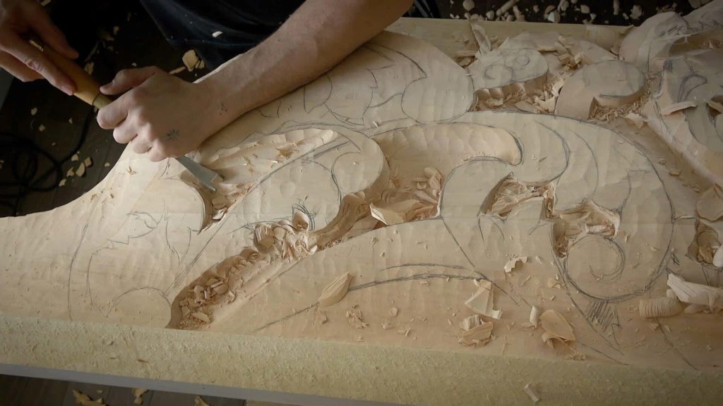 In this woodcarving lesson video, Alexander Grabovetskiy walks you through the steps of creating Baroque style wood carvings in Venetian overhead room sections, using his traditional, classical wood carving techniques. Wood Carving Course online - Carving Authentic Venice 15th Century room. It is all about being authentic to the original 15th-century wood carving. wood carving course wood carving courses decoy carving classes woodworking school cabinet making school wood carving supplies wood carving class wood carving school wood carving schools wood carving courses for beginners wood carving videos free wood carving lessons near me wood carving classes online wood carving schools wood carving workshops wood carving programs wood carving online shop Woodcarving, Wood Carving, Woodcarving School, School of Woodcarving, School of Wood Carving wood carving course wood carving courses decoy carving classes woodworking school cabinet making school wood carving supplies wood carving class wood carving school wood carving schools wood carving courses for beginners wood carving videos free wood carving lessons near me wood carving classes online wood carving schools wood carving workshops wood carving programs wood carving online shop https://www.instagram.com/woodcarvergrabovetskiy/ Design for Wood Carving is not the same as for Fine art or even Sculpture. Fine art is 2D World vs Sculpture and Wood carving is 3D world. Wood Carving is also a type of Sculpture. But if You compare a Clay Modeling and Wood Carving. Modeling clay is the art of ADDING ON and Wood Carving is an Art of DEDUCTION. And art of deduction is a little more complicating. You can deduct with Your Carving tool just a 1/16” too much and Your work is "gone with the wind”. To Design for wood carving We need to Think a little different. And the same questions should be always in our heads- What tools do I have and how I will carve what I am designing? How deep can my tool travel inside of my piece of wood and how it will turn. Design for Wood Carving is a science and it is based on a laws. During this Class we will discover some of the laws or Principles and answer a really important Design questions. The Law of Space. - How to emphasize parts of a Design - "The Big Idea" position in Space The Law of Main Movement - How to be "on the same page" with Human Brain. Baroque diagonal vs Sinister diagonal in Artistic Design. The Law of Armature- How to Structure over all Design and be “Kosher” (clean) in it. The Law of Golden Ratio - How to implement Fibonacci Sequence - the Art Secret for Pleasing Human eye The Law of Arabesque - How to implement Natural Flowing Movements in Design The Law of Rhythm in Design. How to apply what is known to Music world to Design for Wood Carving. Wood Carving Lessons Best Wood Carver in the World Wood Carving Master Classes Wood Carving Courses