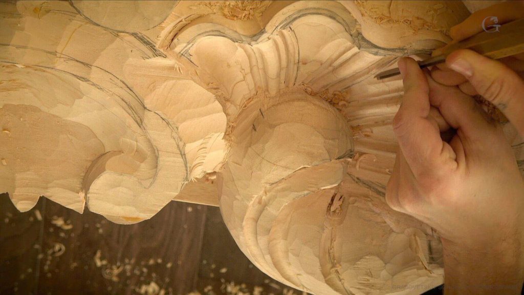 Wood Carving Course online - Carving Authentic Venice 15th Century room. It is all about being authentic to the original 15th-century wood carving. wood carving course wood carving courses decoy carving classes woodworking school cabinet making school wood carving supplies wood carving class wood carving school wood carving schools wood carving courses for beginners wood carving videos free wood carving lessons near me wood carving classes online wood carving schools wood carving workshops wood carving programs wood carving online shop Woodcarving, Wood Carving, Woodcarving School, School of Woodcarving, School of Wood Carving wood carving course wood carving courses decoy carving classes woodworking school cabinet making school wood carving supplies wood carving class wood carving school wood carving schools wood carving courses for beginners wood carving videos free wood carving lessons near me wood carving classes online wood carving schools wood carving workshops wood carving programs wood carving online shop https://www.instagram.com/woodcarvergrabovetskiy/ Design for Wood Carving is not the same as for Fine art or even Sculpture. Fine art is 2D World vs Sculpture and Wood carving is 3D world. Wood Carving is also a type of Sculpture. But if You compare a Clay Modeling and Wood Carving. Modeling clay is the art of ADDING ON and Wood Carving is an Art of DEDUCTION. And art of deduction is a little more complicating. You can deduct with Your Carving tool just a 1/16” too much and Your work is "gone with the wind”. To Design for wood carving We need to Think a little different. And the same questions should be always in our heads- What tools do I have and how I will carve what I am designing? How deep can my tool travel inside of my piece of wood and how it will turn. Design for Wood Carving is a science and it is based on a laws. During this Class we will discover some of the laws or Principles and answer a really important Design questions. The Law of Space. - How to emphasize parts of a Design - "The Big Idea" position in Space The Law of Main Movement - How to be "on the same page" with Human Brain. Baroque diagonal vs Sinister diagonal in Artistic Design. The Law of Armature- How to Structure over all Design and be “Kosher” (clean) in it. The Law of Golden Ratio - How to implement Fibonacci Sequence - the Art Secret for Pleasing Human eye The Law of Arabesque - How to implement Natural Flowing Movements in Design The Law of Rhythm in Design. How to apply what is known to Music world to Design for Wood Carving. Wood Carving Lessons Best Wood Carver in the World Wood Carving Master Classes Wood Carving Courses