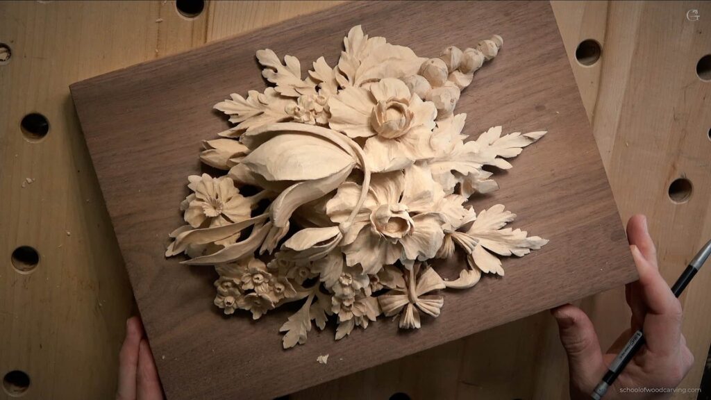 Discover the beauty of Baroque period woodcarving with Alexander Grabovetskiy's Maine Woodcarving class. Under his skilled tutelage, learn the intricate techniques of Grinling Gibbons-style carving and create unique and stunning works of art. German: Entdecken Sie die Schönheit der Barockzeit-Holzschnitzerei mit Alexander Grabovetskiys Maine Holzschnitzkurs. Unter seiner erfahrenen Anleitung erlernen Sie die komplexen Techniken der Grinling Gibbons-Stil Schnitzerei und schaffen einzigartige und atemberaubende Kunstwerke. Russian: Откройте для себя красоту резьбы по дереву эпохи барокко в классе по дереворезной мастерской Мэйна с Александром Грабовецким. Под его опытным руководством вы научитесь тонким и сложным техникам резьбы в стиле Гринлинга Гиббонса и создадите уникальные и захватывающие произведения искусства. Spanish: Descubre la belleza de la talla en madera del período barroco con la clase de talla en madera de Maine de Alexander Grabovetskiy. Bajo su hábil tutela, aprende las técnicas intricadas del tallado estilo Grinling Gibbons y crea obras de arte únicas y impresionantes. Chinese: 在亚历山大·格拉博韦茨基的缅因州木雕课上,发现巴洛克时期木雕的美。在他的熟练指导下,学习Grinling Gibbons风格雕刻的复杂技巧,创造独特而令人惊叹的艺术品。 Japanese: アレクサンダー・グラボベツキーのメイン木彫りクラスでバロック時代の木彫りの美を発見してください。彼の熟練した指導のもと、Grinling Gibbonsスタイルの彫刻の複雑なテクニックを学び、ユニークで見事な芸術作品を作成してください。