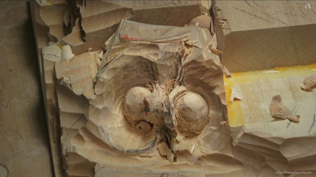 WOODCARVING LESSONS: Woodcarver Grabovetskiy carves wood, shaping rough hazelnuts. You see wood chips, tool marks—great for beginners to learn. - Wood Carving tutorials